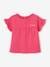 T-Shirt in Organic Cotton for Babies ecru+fuchsia 