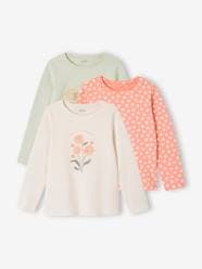 Girls-Tops-Pack of 3 Long Sleeve Tops for Girls