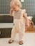 Cotton Gauze Jumpsuit for Babies coral+ecru 