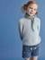 Jumper in Brioche Stitch, for Girls coral+sky blue 