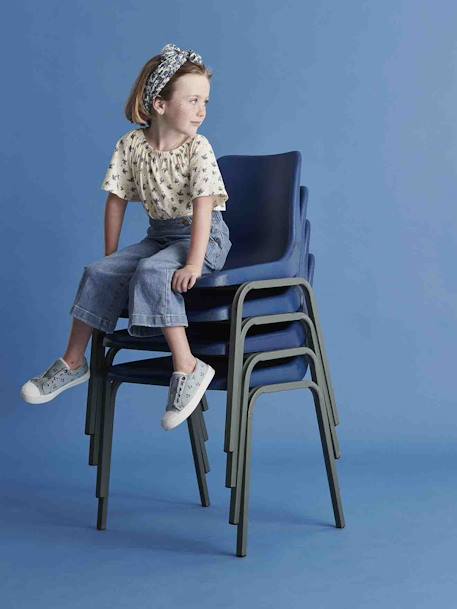 Wide Cropped Trousers with Flap Front for Girls brut denim+double stone 