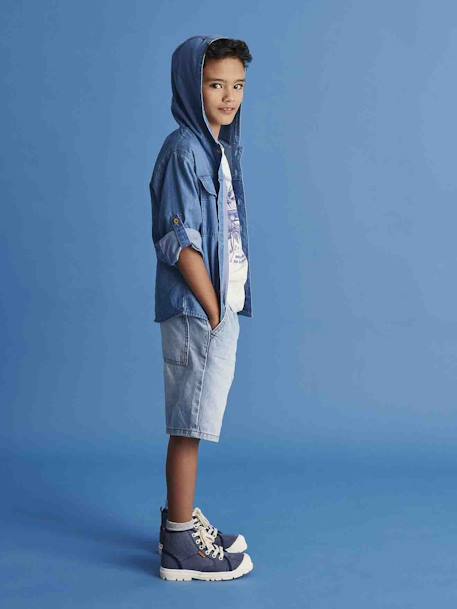 Easy-to-Slip-On Denim Bermuda Shorts for Boys double stone+stone 