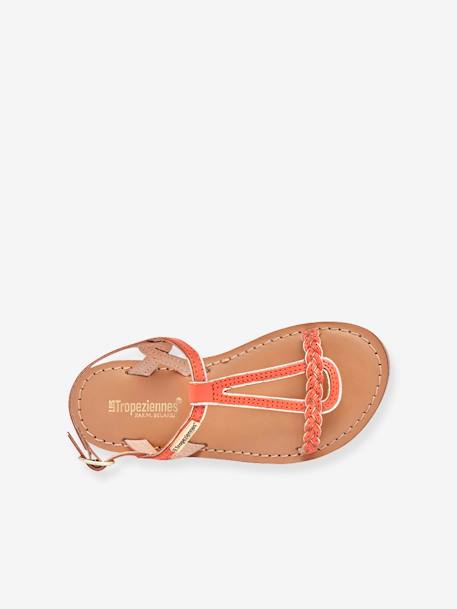 Leather Sandals for Children, Bappy by LES TROPEZIENNES® PAR M. BELARBI beige+coral+turquoise+yellow 