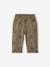 Printed Fleece Trousers for Babies ecru+khaki 