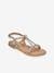 Leather Sandals for Children, Bappy by LES TROPEZIENNES® PAR M. BELARBI beige+coral+turquoise+yellow 