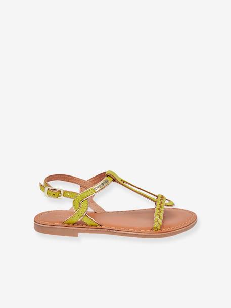 Leather Sandals for Children, Bappy by LES TROPEZIENNES® PAR M. BELARBI beige+coral+turquoise+yellow 