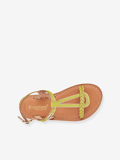 Leather Sandals for Children, Bappy by LES TROPEZIENNES® PAR M. BELARBI beige+coral+turquoise+yellow 