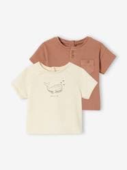 Baby-T-shirts & Roll Neck T-Shirts-T-Shirts-Pack of 2 T-Shirts in Organic Cotton for Newborn Babies