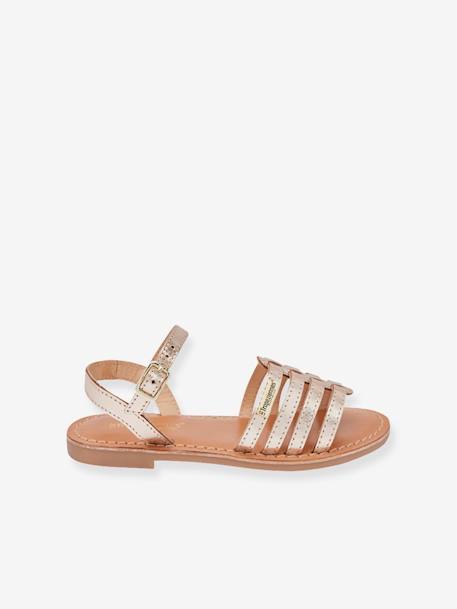 Sandals, Berlioz by LES TROPEZIENNES® fuchsia+golden beige 