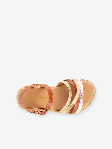 Leather Sandals for Children, Inaya by LES TROPEZIENNES® PAR M. BELARBI camel 