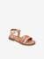 Leather Sandals for Children, Iba by LES TROPEZIENNES® PAR M. BELARBI coral 