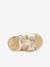 Hook-&-Loop Leather Sandals for Babies, Izorro by LES TROPEZIENNES® PAR M. BELARBI golden beige+rose 