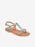 Leather Sandals for Children, Bappy by LES TROPEZIENNES® PAR M. BELARBI beige+coral+turquoise+yellow 