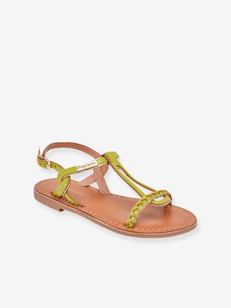 Leather Sandals for Children, Bappy by LES TROPEZIENNES® PAR M. BELARBI beige+coral+turquoise+yellow 