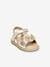 Hook-&-Loop Leather Sandals for Babies, Izorro by LES TROPEZIENNES® PAR M. BELARBI golden beige+rose 