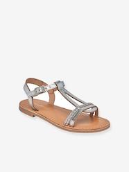 Shoes-Girls Footwear-Sandals-Leather Sandals for Girls, Badou by LES TROPEZIENNES® PAR M. BELARBI