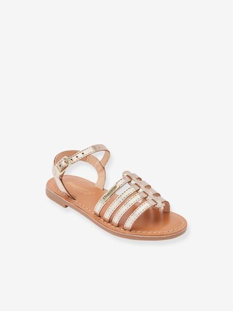 Sandals, Berlioz by LES TROPEZIENNES® fuchsia+golden beige 