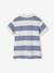 Short Sleeve Polo Shirt with Wide Stripes, for Boys striped blue 