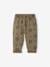 Printed Fleece Trousers for Babies ecru+khaki 