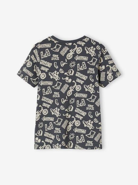 T-Shirt with Graphic Motifs for Boys anthracite+cinnamon+lichen+marl white+pecan nut+terracotta 