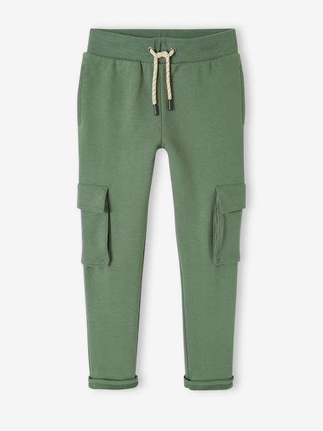 Joggers with Cargo-Type Pockets, for Boys marl grey+sage green 
