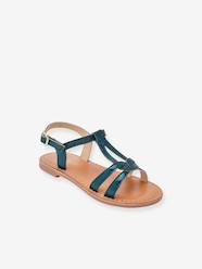 Shoes-Leather Sandals for Children, Backle by LES TROPEZIENNES® PAR M. BELARBI