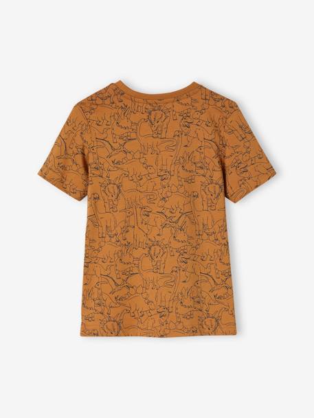 T-Shirt with Graphic Motifs for Boys anthracite+lichen+marl white+pecan nut 