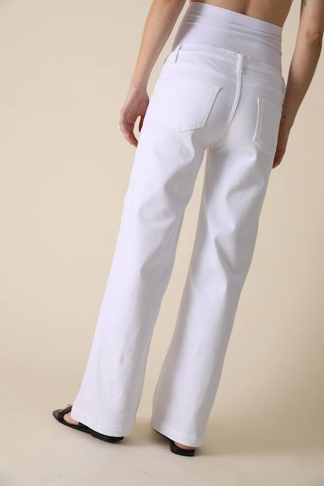 Wide-Leg Jeans for Maternity, Derek by ENVIE DE FRAISE white 