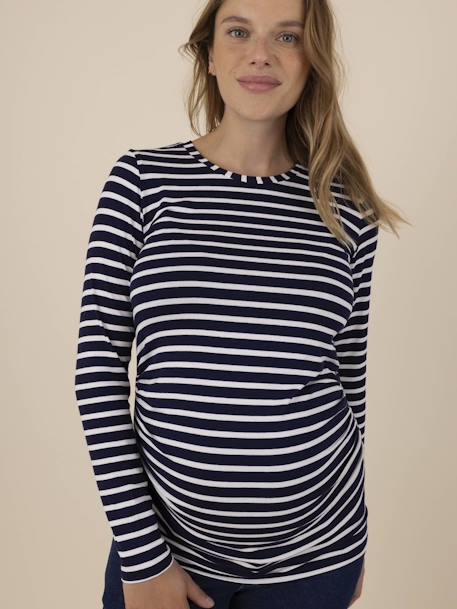 Striped Top for Maternity, Katia Rayé by ENVIE DE FRAISE ecru 