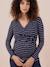 Eco-Responsible Maternity Top, Fiona by ENVIE DE FRAISE striped navy blue 