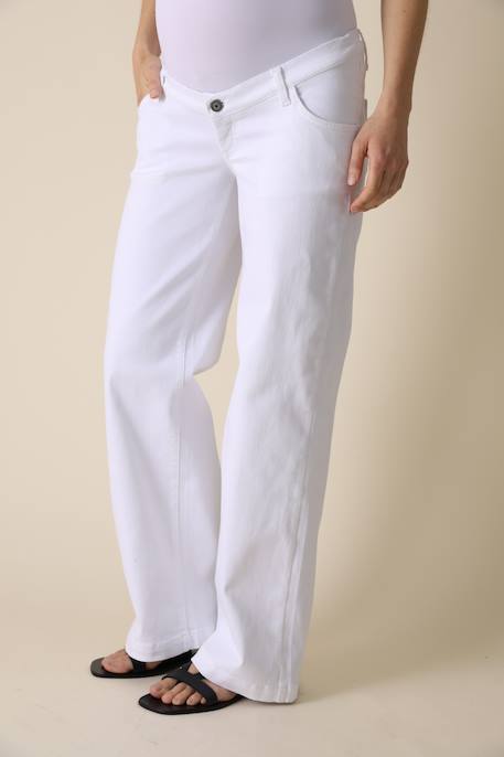 Wide-Leg Jeans for Maternity, Derek by ENVIE DE FRAISE white 