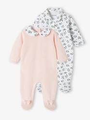 Baby-Pyjamas-Pack of 2 Sleepsuits In Velour, for Babies