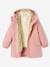 3-in-1 Hooded Parks & Floral Removable Windcheater for Girls khaki+rose 