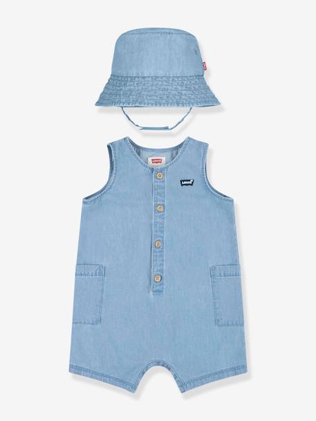 Jumpsuit + Bucket Hat Combo by Levi's® for Babies bleached denim 