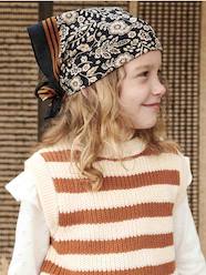 Girls-Cardigans, Jumpers & Sweatshirts-Striped Sleeveless Jumper for Girls