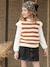 Striped Sleeveless Jumper for Girls striped brown 