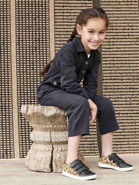 Worker-Style Jumpsuit for Girls anthracite 