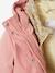 3-in-1 Hooded Parks & Floral Removable Windcheater for Girls khaki+rose 