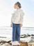 Wide Cropped Trousers with Flap Front for Girls brut denim+double stone 