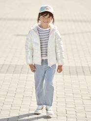 Girls-Coats & Jackets-Lightweight Jacket with Shiny Iridescent Effect, for Girls