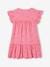 Crinkled Knit Dress with Embroidered Flowers for Girls sweet pink 