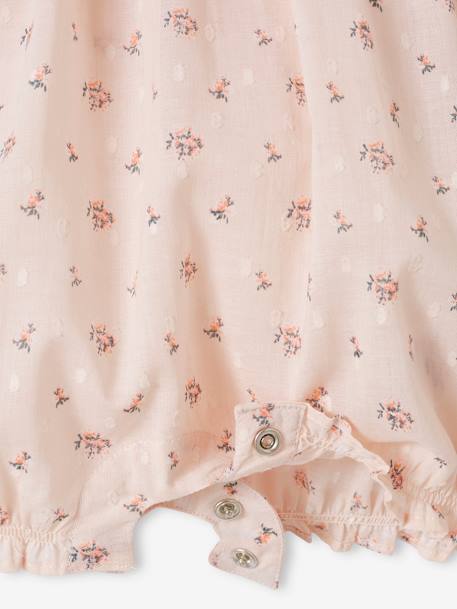 Floral Long Sleeve Romper for Newborn Babies pale pink 