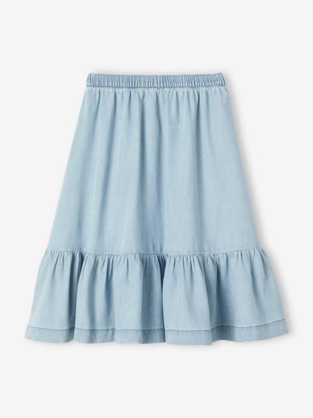 Ruffled Skirt in Lightweight Denim, for Girls double stone 