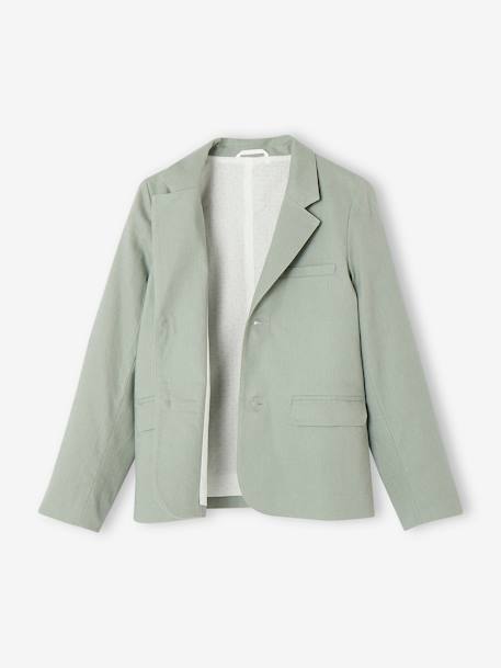 Occasion Wear Cotton/Linen Jacket for Boys Beige+blue+Dark Blue+sage green 