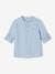 Shirt in Linen/Cotton, Mandarin Collar, Long Sleeves, for Boys BLUE BRIGHT SOLID+Green+sky blue+White 