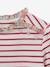 Striped T-Shirt in Organic Cotton with Liberty Fabric for Girls, by CYRILLUS raspberry pink 