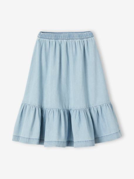 Ruffled Skirt in Lightweight Denim, for Girls double stone 