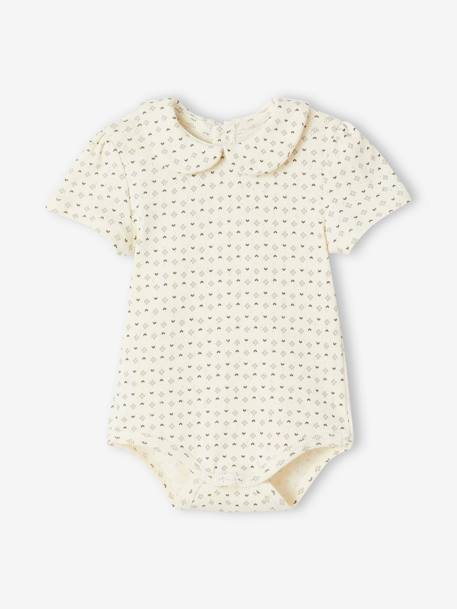 Pack of 2 Openwork Bodysuits in Organic Cotton for Newborns old rose 