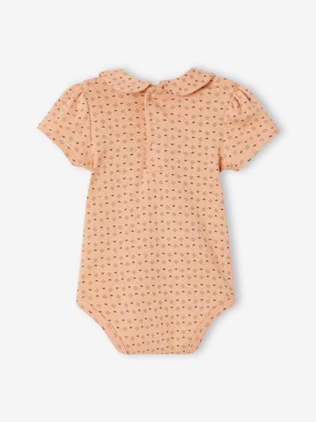 Pack of 2 Openwork Bodysuits in Organic Cotton for Newborns old rose 