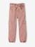 Cargo Trousers for Girls in Loose-Fitting Fabric old rose+sandy beige 